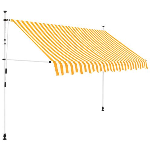 VidaXL luifel handmatig uittrekbaar 300 cm oranje en witte strepen