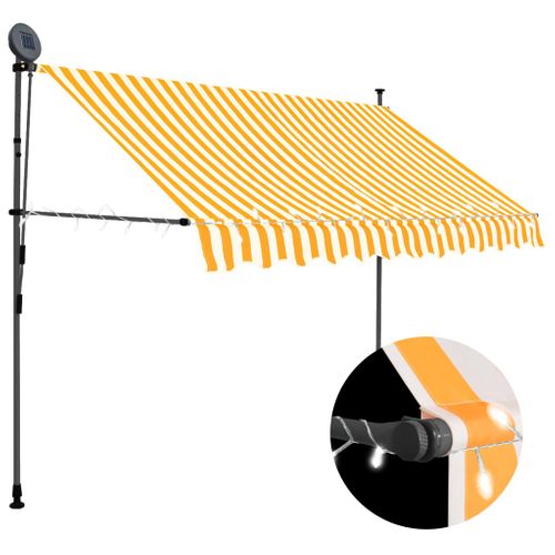VidaXL luifel handmatig uittrekbaar met LED 300 cm wit en oranje